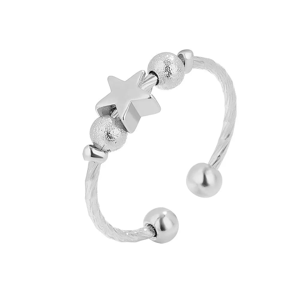 Fidget Ring Anti Stress Anxiety Silver Tone and Gold Tone Ball Rings