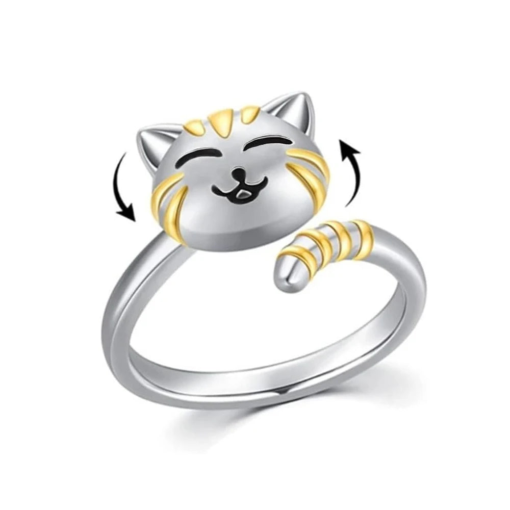 Cute Cat Adjustable Fidget Ring