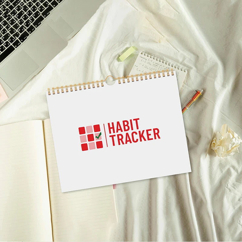 Monthly Habit Tracker Planner Spiral Bound Goal Journal Daily Weekly Checklist To Do Notes Pad for Home Office