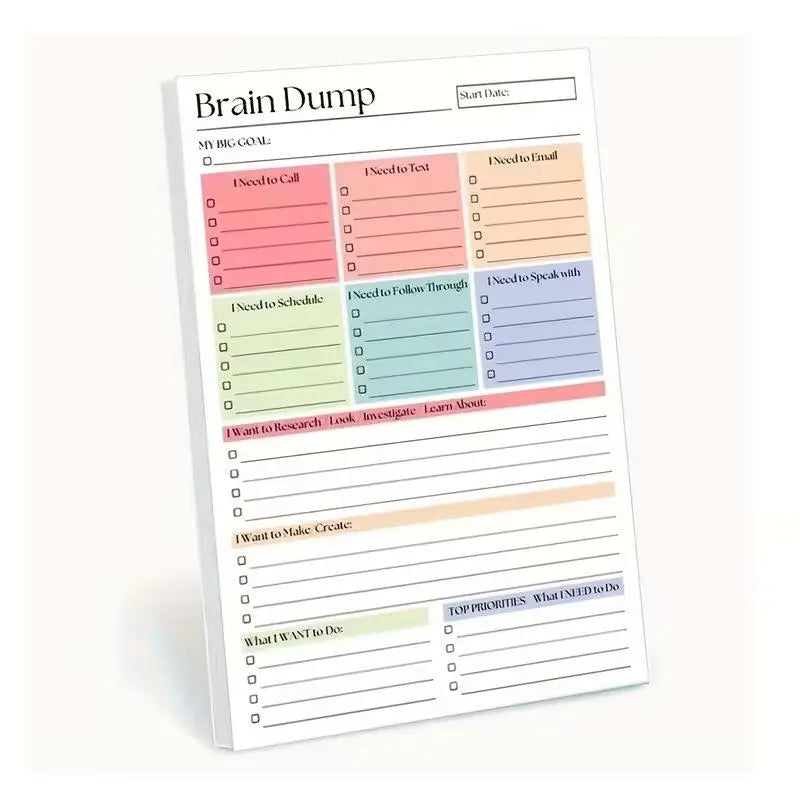 Colourful Planner For Task Management Notebook 150 Pages ADHD Workbook Daily Checklist Project Planner For Adults Te