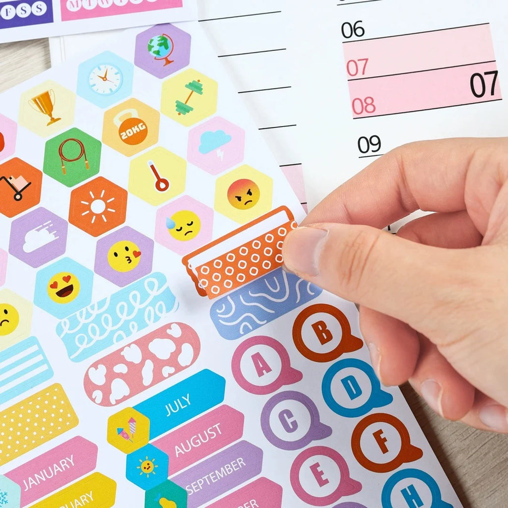 2026 Wall Calendar Planner with Habit Tracker Large Schedule Sticker Motivational Goal Setting Poster for Office Home School