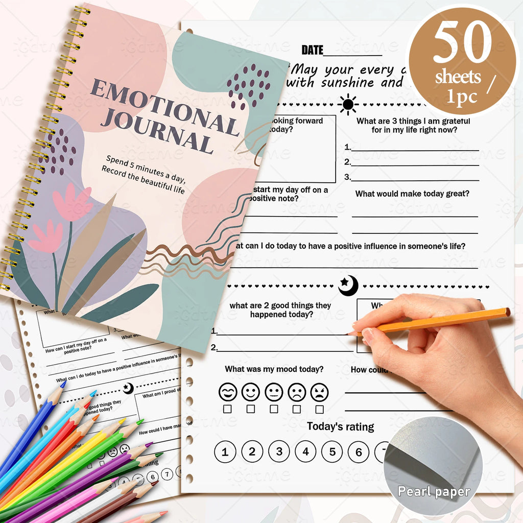 Emotions Journal - Mental Health Planner,Wellness Workbook,Therapy Worksheet,Anxiety Management,Self Care Tracker