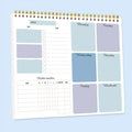 Undated Weekly Planner Pad with Habit Tracker, Twin-Wire Binding, Pvc Cover, Desk Schedule Notepad