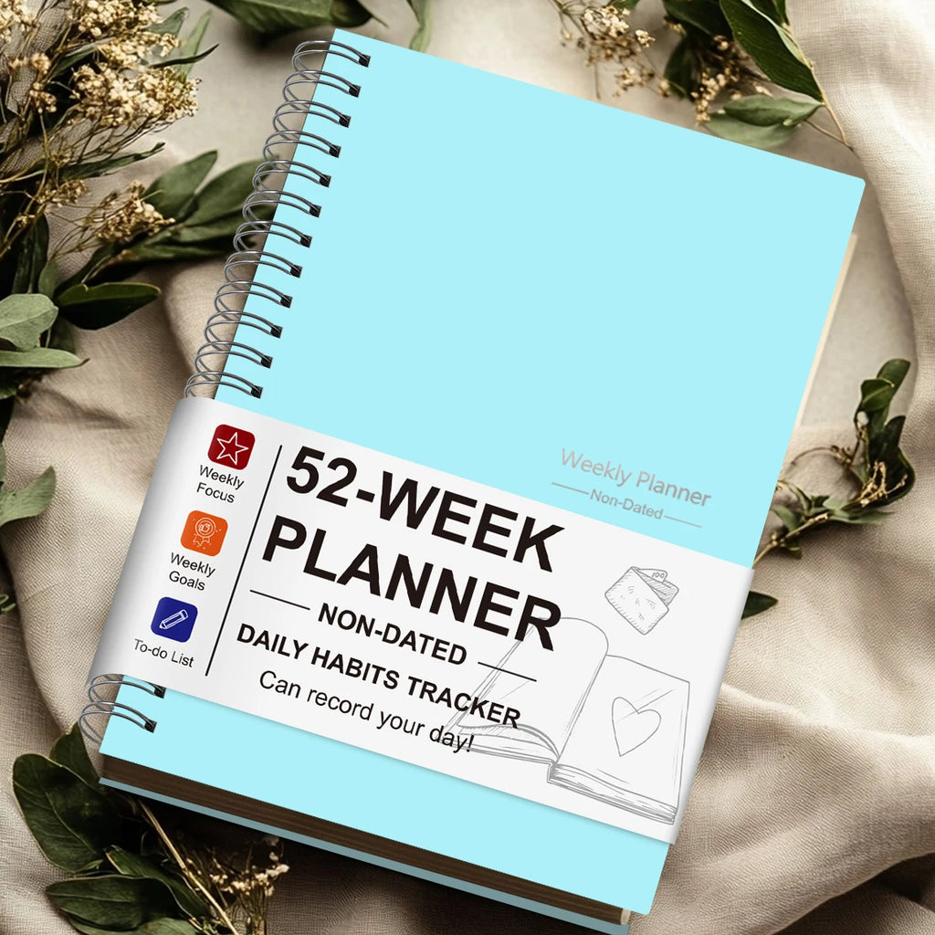 52 Week Weekly Planner Non Dated A5 Spiral Notebook