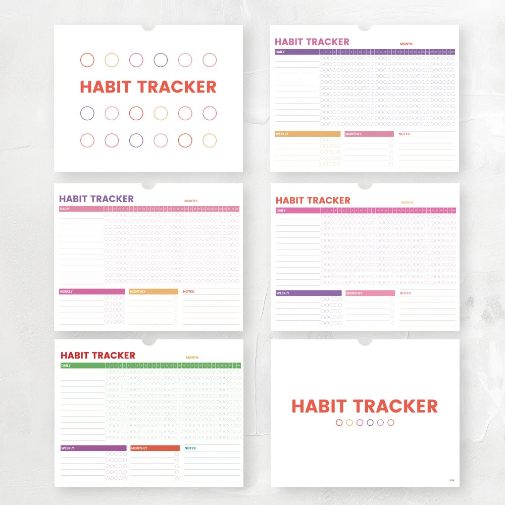 Habit Tracker Notebook With Checklists & Notes Pages