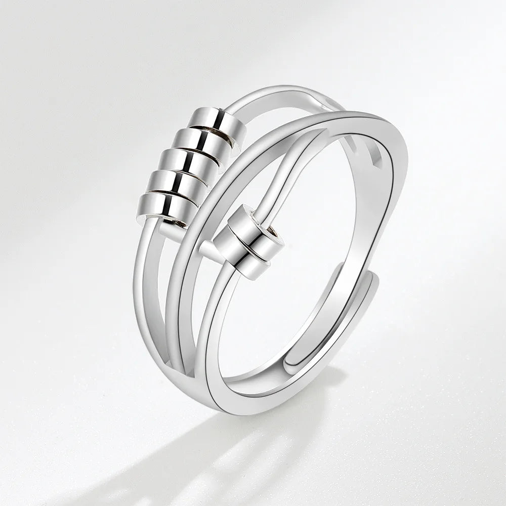 Fidget Ring Anti Stress Anxiety Silver Tone and Gold Tone Ball Rings