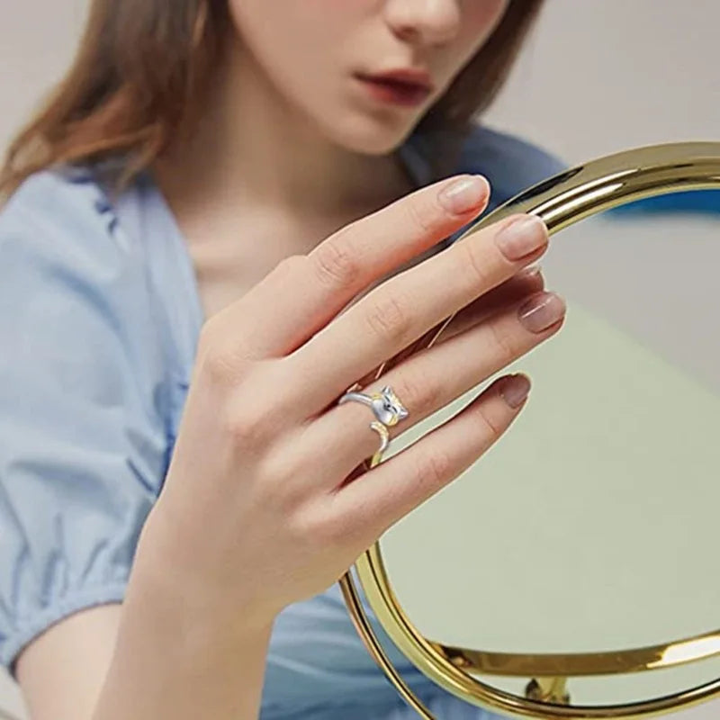Cute Cat Adjustable Fidget Ring