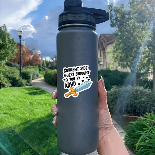 2 Pack of Funny ADHD Side Quest Stickers