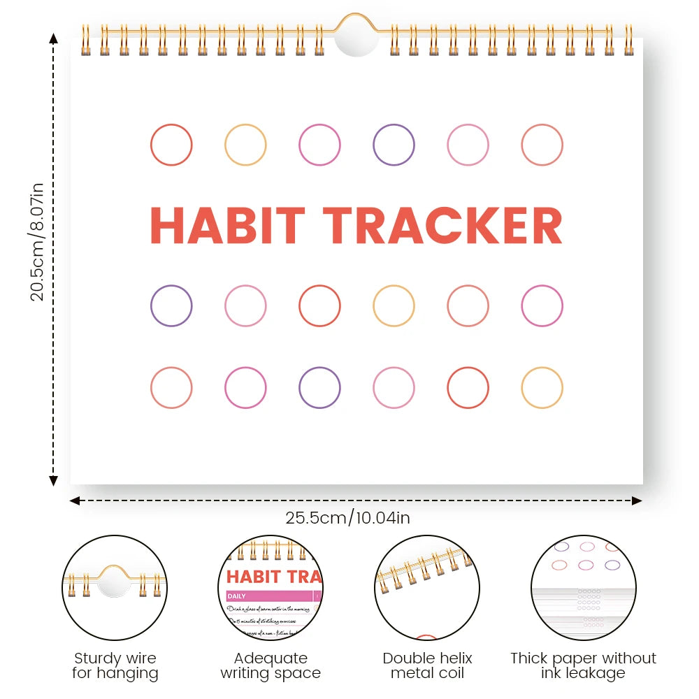 Habit Tracker Notebook With Checklists & Notes Pages