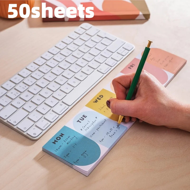 50 Sheet Tear-Off Planner, Rainbow-Colored To Do List, Goal Setting & Task Management for Desk,Home Office & School Supplies,1pc