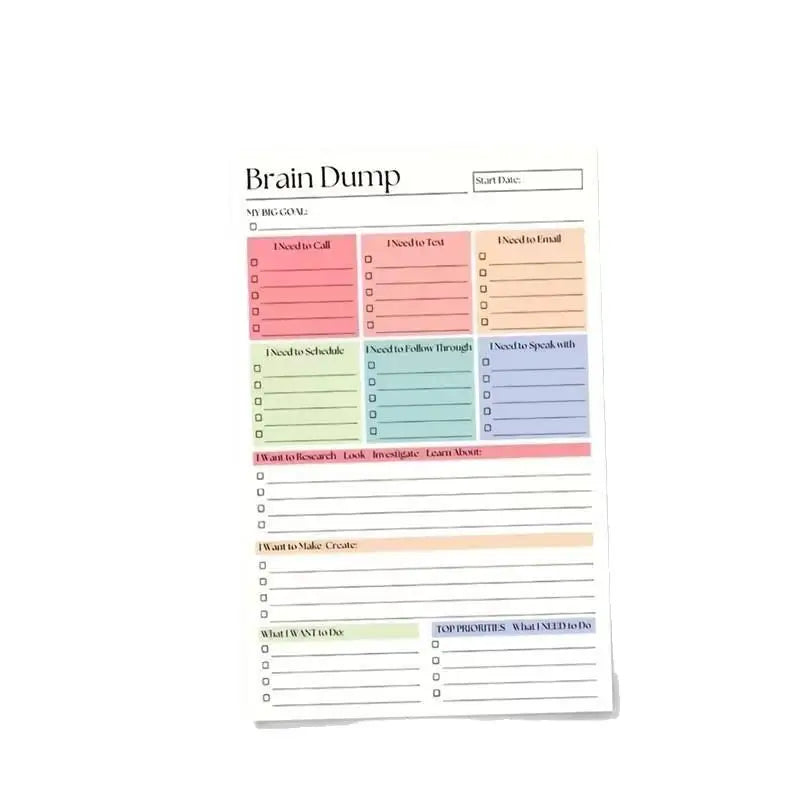 Colourful Planner For Task Management Notebook 150 Pages ADHD Workbook Daily Checklist Project Planner For Adults Te