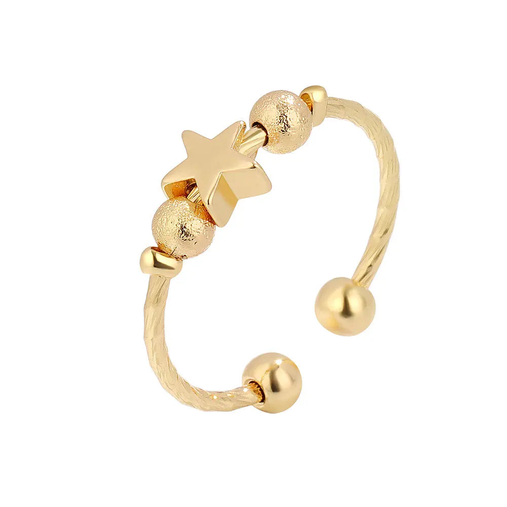 Fidget Ring Anti Stress Anxiety Silver Tone and Gold Tone Ball Rings
