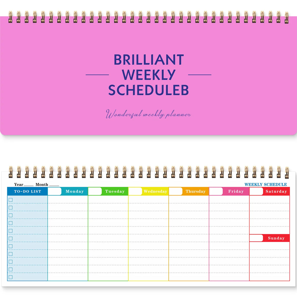 Spiral Bound Weekly Planner, A5 Daily Weekly Monthly Agenda