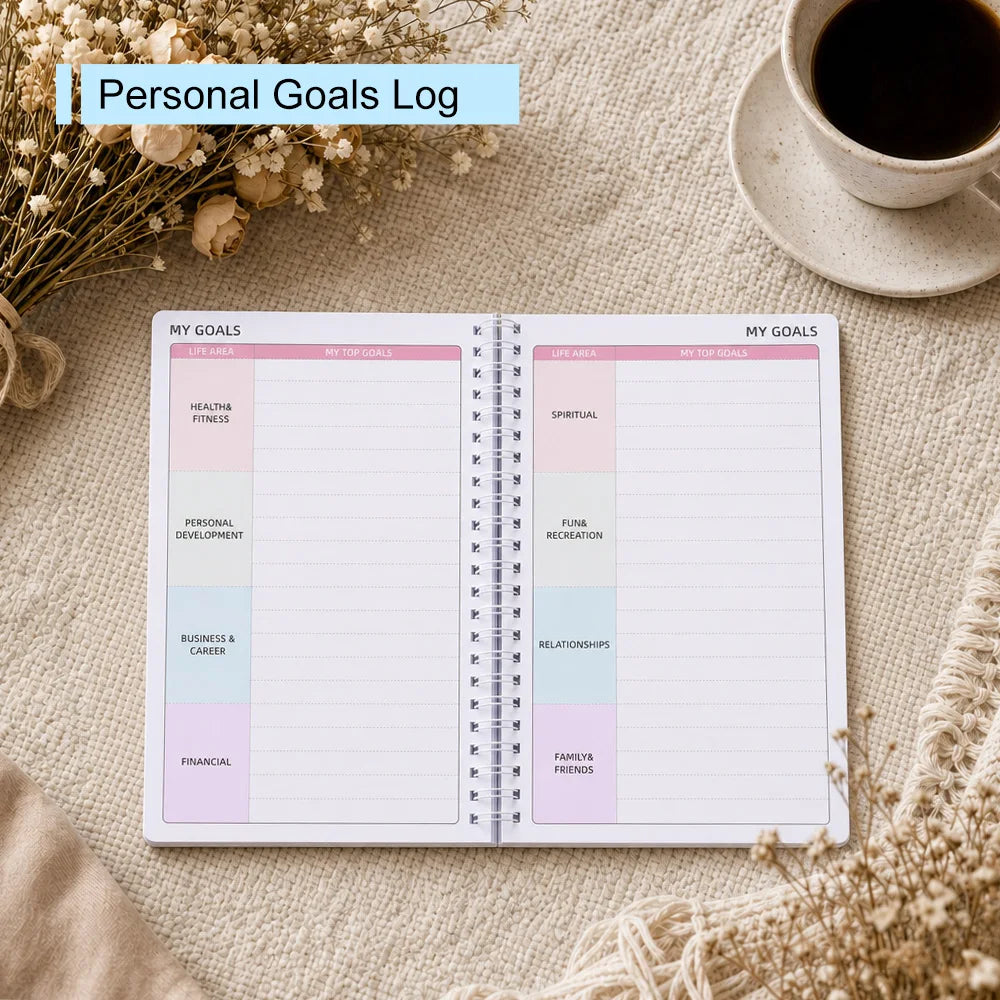 64 Page ADHD Daily Focus Planner A5 Notebook with Stickers Multi-Color Pages for Neurodivergent Adults Students