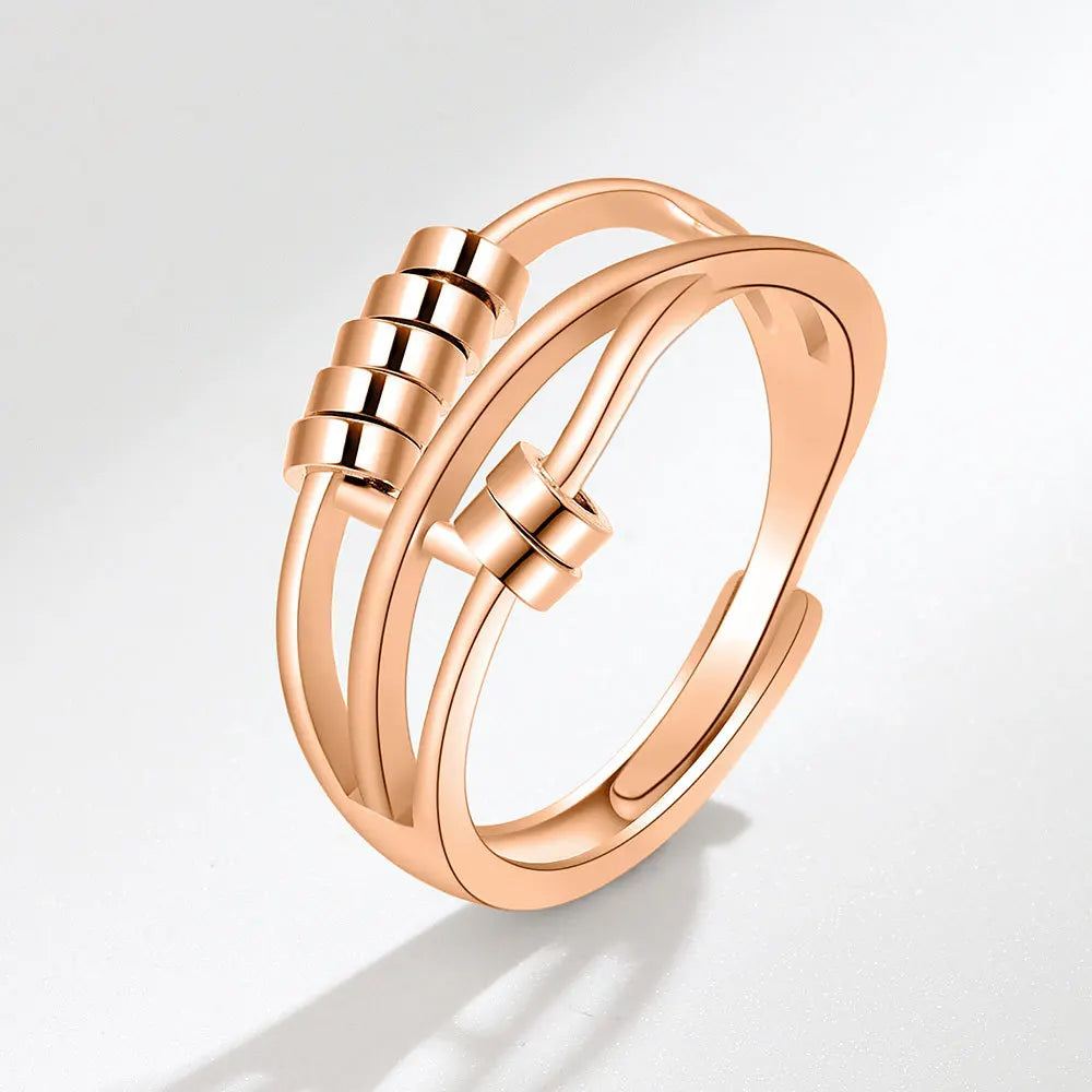 Fidget Ring Anti Stress Anxiety Silver Tone and Gold Tone Ball Rings