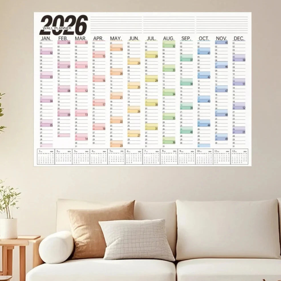 Wall-mounted calendar for 2026 