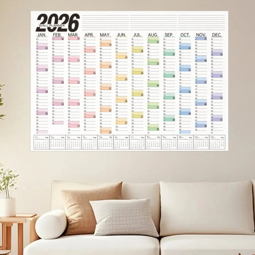 Wall-mounted calendar for 2026 